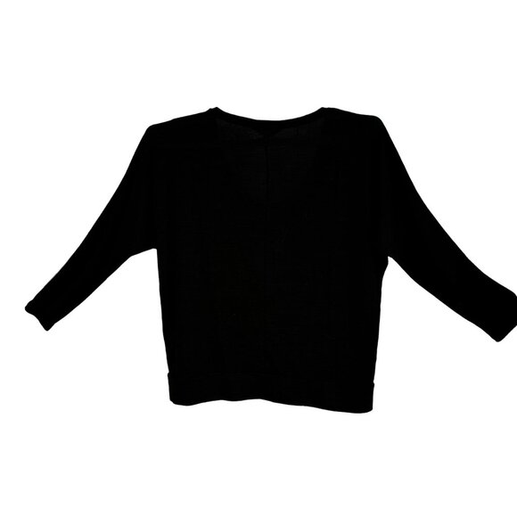 Banana Republic Luxespun 3/4 Dolman Sleeve Black Sweater Size M Academia Preppy - Picture 2 of 11